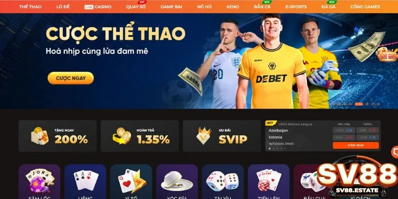 Trải nghiệm cá cược đỉnh cao cùng SV88
